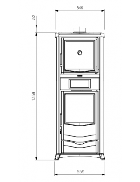 STUFA A LEGNA MOD. ROSSELLA PLUS FORNO EVO